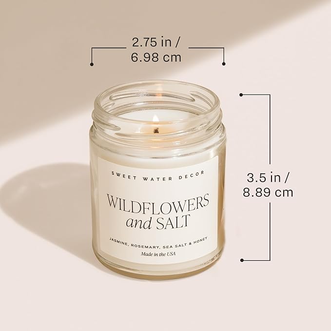 Sweet Water Decor Fraser Fir Candle | Evergreen, Cedar, Balsam, Pine Winter Christmas Tree Scented Soy Candles for Home | 9oz Clear Jar, 40 Hour Burn Time, Made in The USA