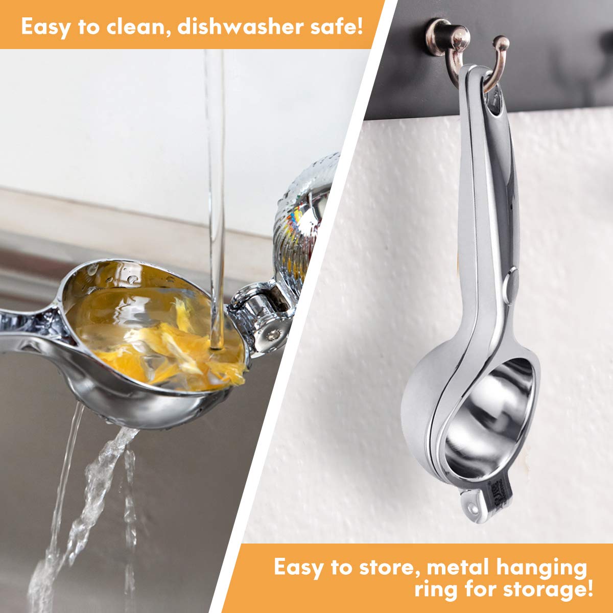 Monkkino Lemon Squeezer, Lemon Squeezer Juicer, Citrus Juicer Handheld, Metal Lemon Hand Press, Lime Squeezer Bar Tool, Manual Citrus Press w/Stainless Steel Zester