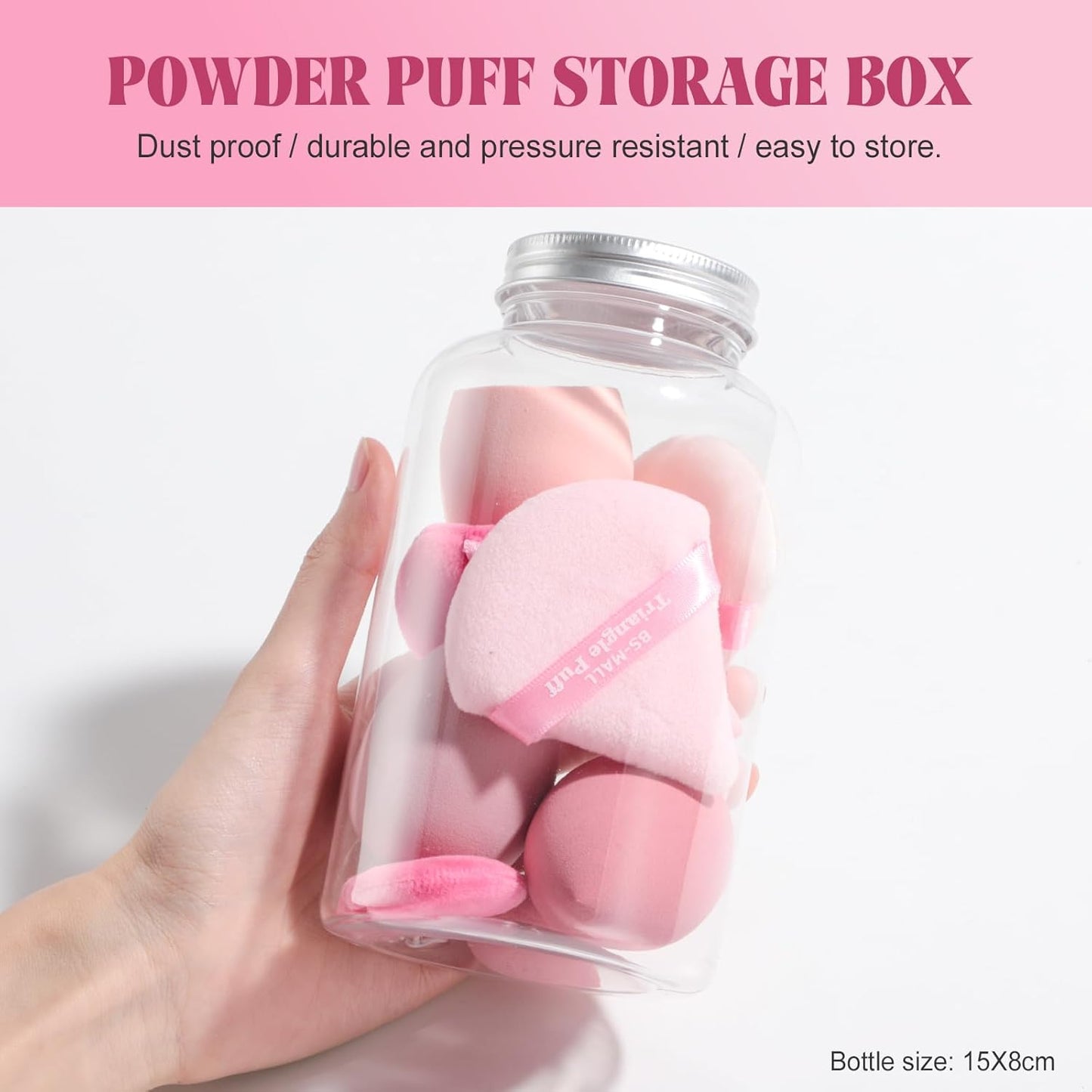 BS-MALL Makeup Sponge & Triangle Puff Set Pink for Mini Detailed Application Foundation Concealer Soft Pearl Cotton Sponge Pack of 10