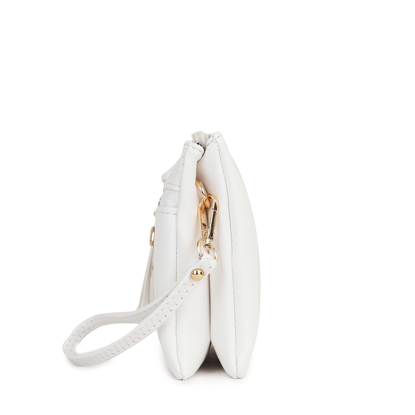 Solene Women's Lightweight Multi Compartment Wristlet Clutch Wallet Crossbody Bag - (WU021-WHITE)