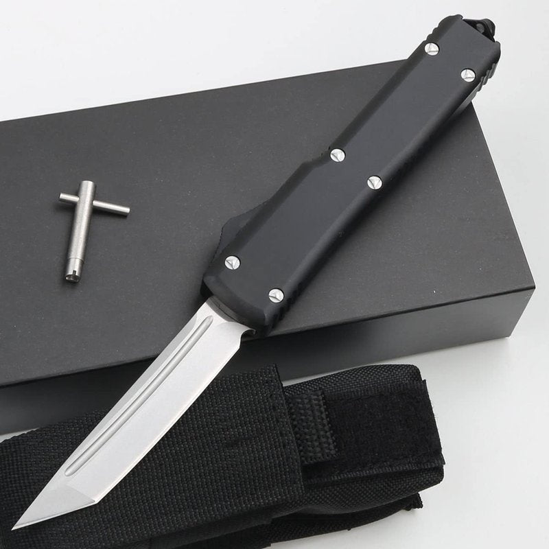 Outdoor Hunting Knife, Tactical Pocket Knife, Black Aluminum Alloy Handle 6063, Outdoor Camping Survival Knife