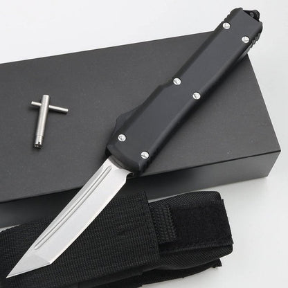 Outdoor Hunting Knife, Tactical Pocket Knife, Black Aluminum Alloy Handle 6063, Outdoor Camping Survival Knife