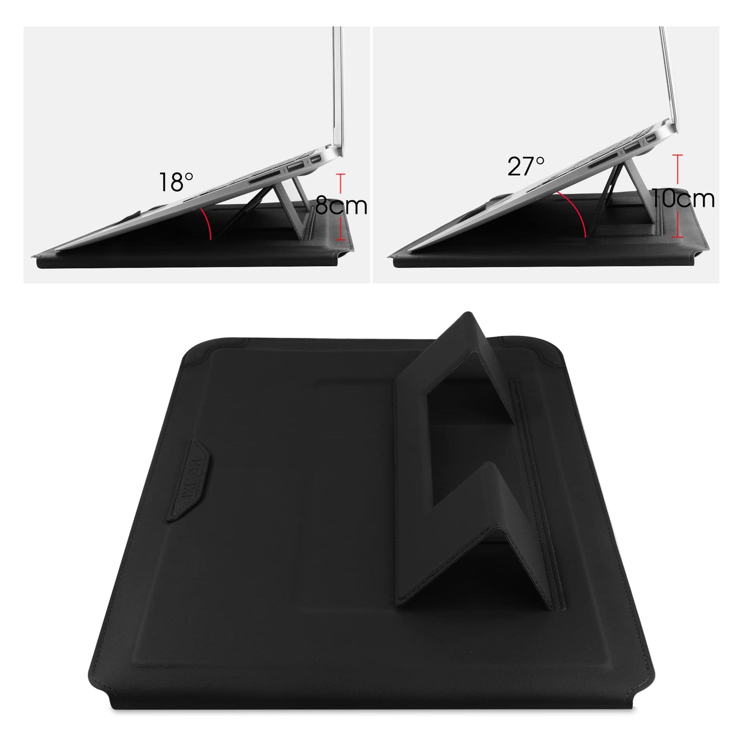 HoYiXi 15 16 Inch Laptop Sleeve Case Leather Bag for MacBook Pro 16 2021 & 2019/ASUS Vivobook 15/Huawei MateBook D15/HP 15.6" PC/MacBook Pro 15/Surface Laptop 3/Dell Inspiron 15/IdeaPad, Black