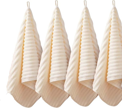 4PCS Beige Microfiber Hand Towels