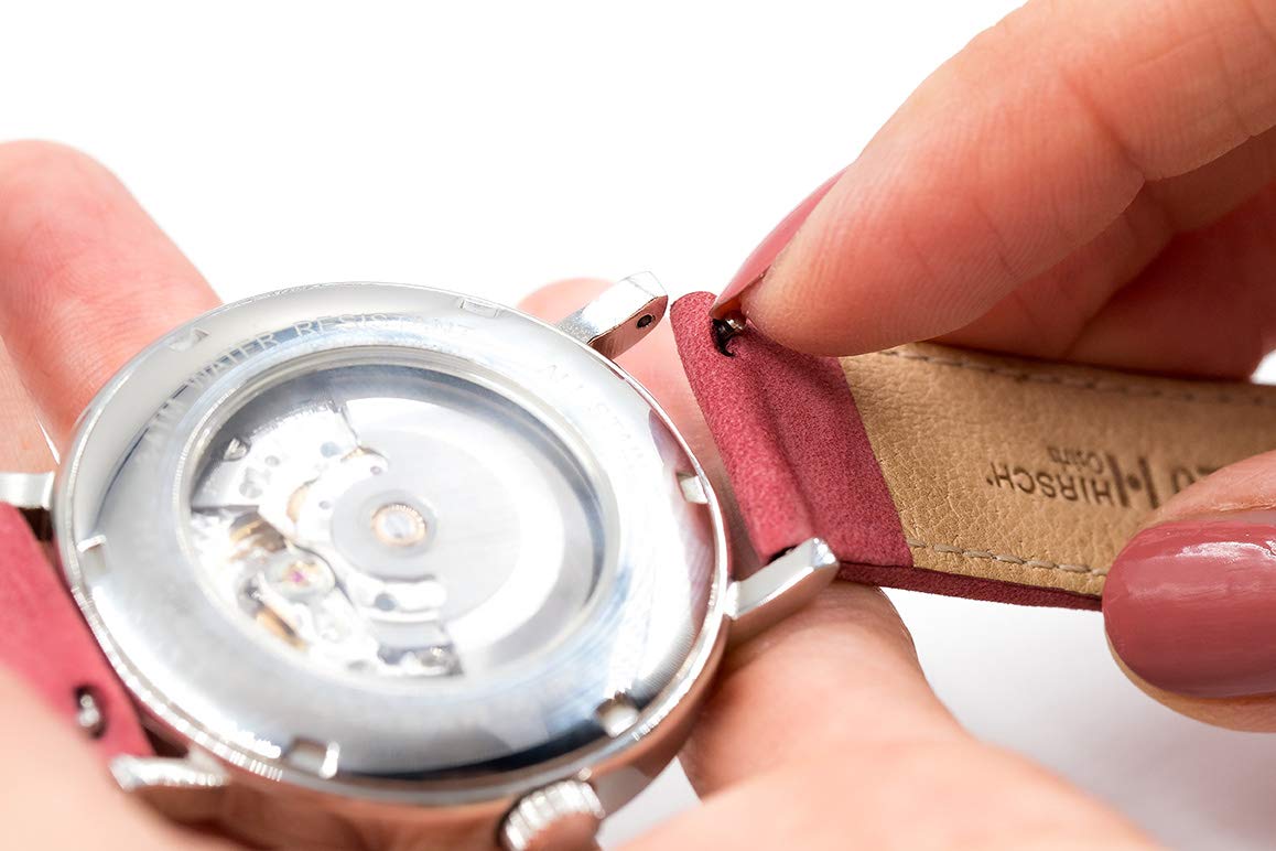 Hirsch Toronto Leather Watch Strap - Brown - L - 16mm - Shiny Silver Buckle - Calf Leather Band