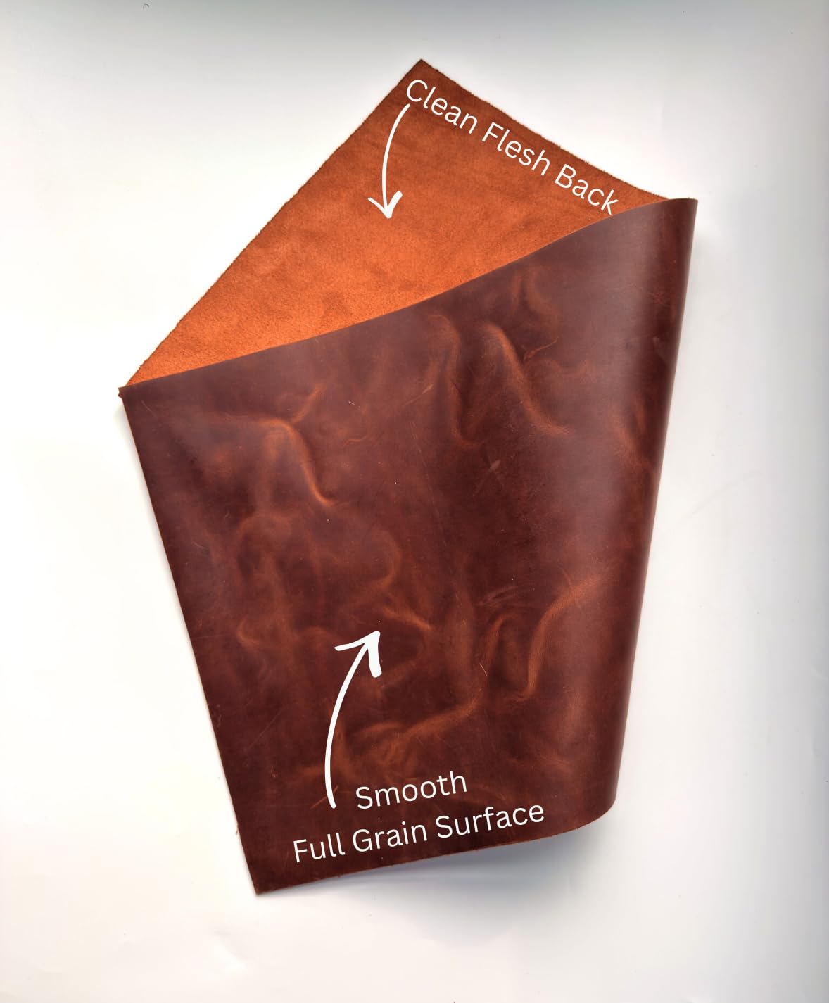 12"x24" Genuine Full Grain Crazy Horse Leather Sheets for Crafts | 2mm 5oz Thick Oil Tanned Pull-Up Cowhide | Pre-Cut Leather Pieces for Wallets, Belts, Bags & Sheaths (Mocha)