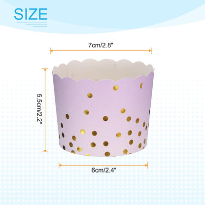 HARFINGTON 150Pcs Colorful Paper Baking Cups 6oz Cupcake Wrappers Scalloped Muffins Liners Disposable Greaseproof Containers for Birthday Party, Gradient Purple