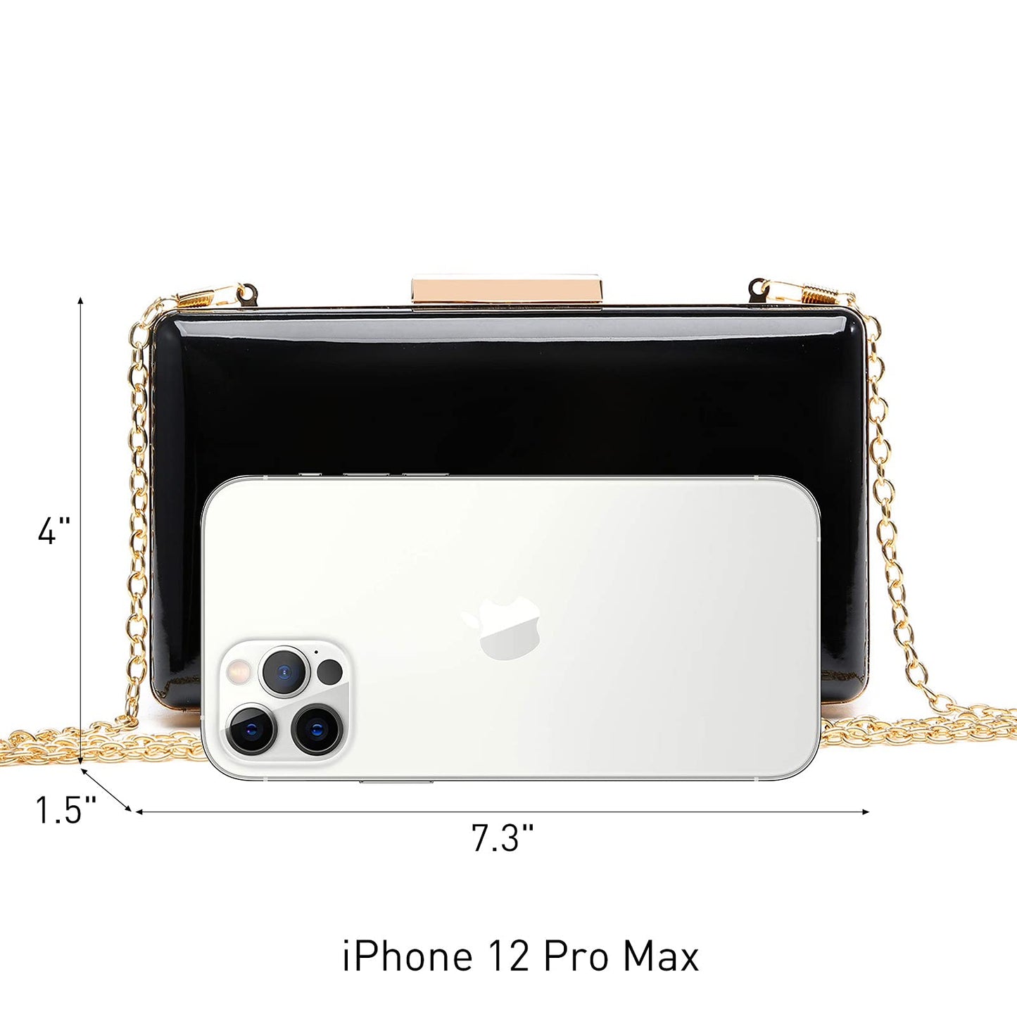 Dasein Women Evening Purses Clutch Bags Formal Party Clutches Wedding Purses Cocktail Prom Handbags (Patent Leather Black)