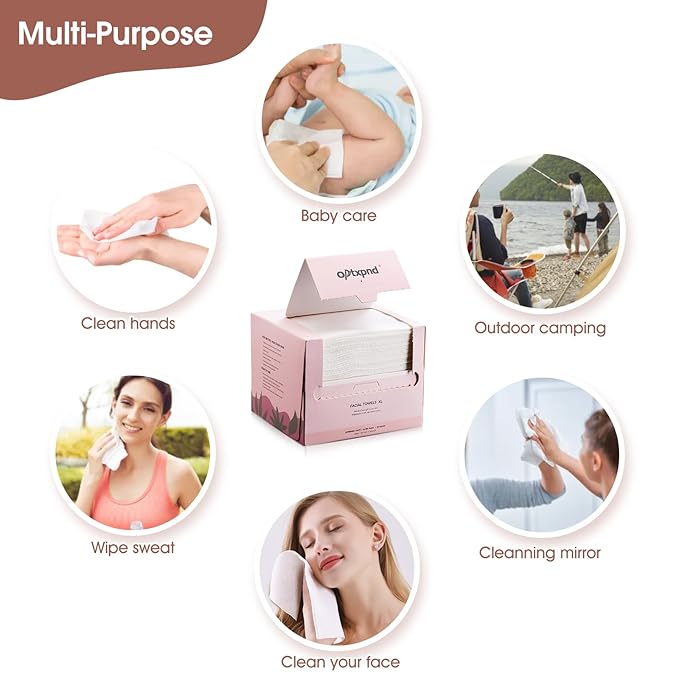 Disposable Face Towel Cloth Thicker Large Size 10"X12"Face Towelettes Disposable