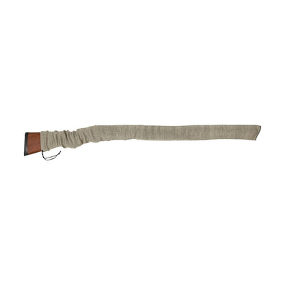 Allen Company Knit Gun Sock for Rifle/Shotguns With or Without Scope - Anti-Rust and Silicone-Treated for Gun Safe, Bag, and Case Storage - Drawstring Closure - 52" Tan
