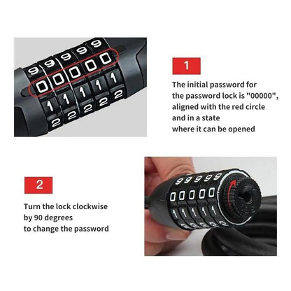 CFIKTE Bike Lock: 5 Digit Combination High Security Anti Theft Bike Chain Lock,Heavy Duty Resettable Keyless Bicycle Lock for Bike, Motorcycle, Scooter, Door & Gate (Chain Length: 60cm (23.62 inch))