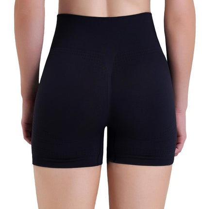 Sunzel Women's Hidden Scrunch Butt Lifting Biker Shorts with Tummy Control - High Waisted Mesh Breathable 4”Yoga Shorts for Workout, Gym, Running & Lounge,Black,Large