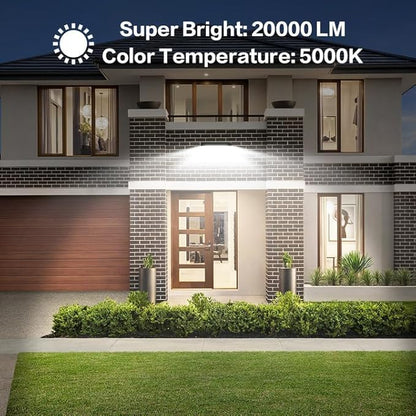 MORSEN 200W Flood Light Outdoor Plug in - 20000LM 5000K LED Flood Light, IP66 Waterproof, UL Listed Daylight Security Lights for Garden, Yard, Garage, Stadium, 2 Pack