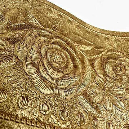 Moyishi 5 Meters Royal Peony 3D Peel and Stick Waterproof Wall Border Easy to Apply (Gold)