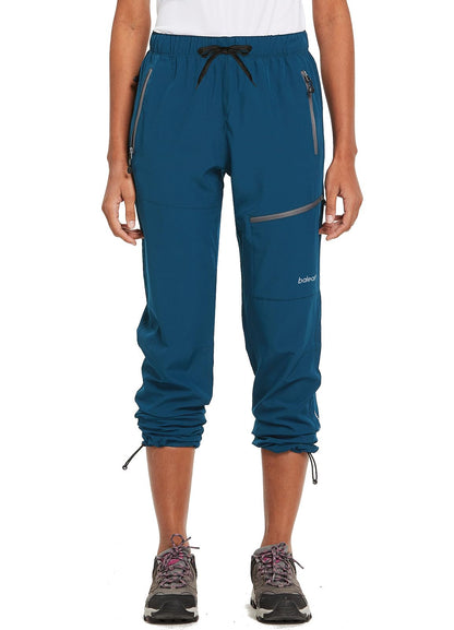 BALEAF Women's Hiking Pants Quick Dry Water Resistant Lightweight Joggers Pant for All Seasons Elastic Waist Navy Blue Size S, Capri