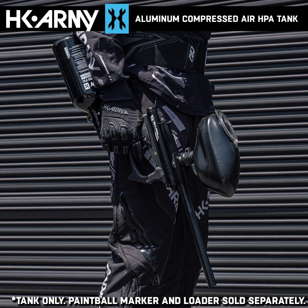 HK Army 48ci/3000psi Aluminum Compressed Air HPA Tank - Refillable High Pressure System for Paintball & Airsoft Gear - Black