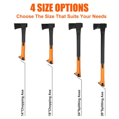 DESHIL 14-Inch Camping Hatchet with Carbon Steel Blade and Sheath