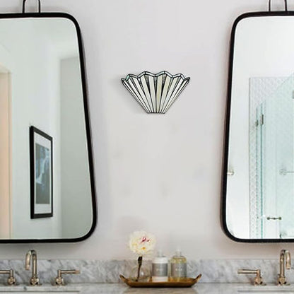 Tiffany Style Wall Sconce 12.2-Inch Stained Glass Wall Light Fixture, Mission Tiffany Sconces Wall Lighting 1-Light Stained Glass Wall Sconce Decor for Bedroom Hallway Stairway Bathroom Home