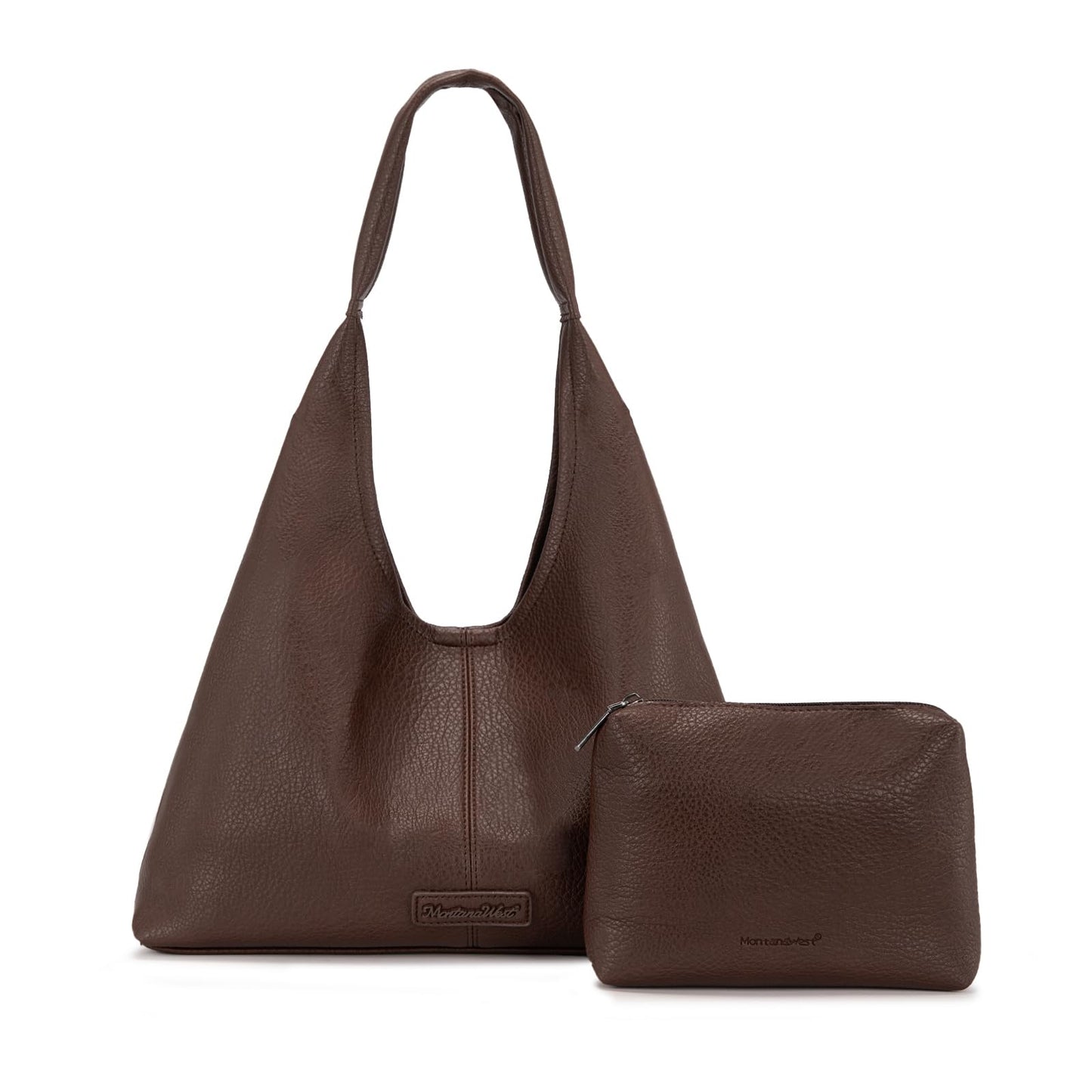 Montana West Hobo Bag Purse for Women Shoulder Handbags Slouchy Casual Soft Vegan Leather Tote Ladies for Work Travel Coffee Chocolate MWC-HB-646-CF