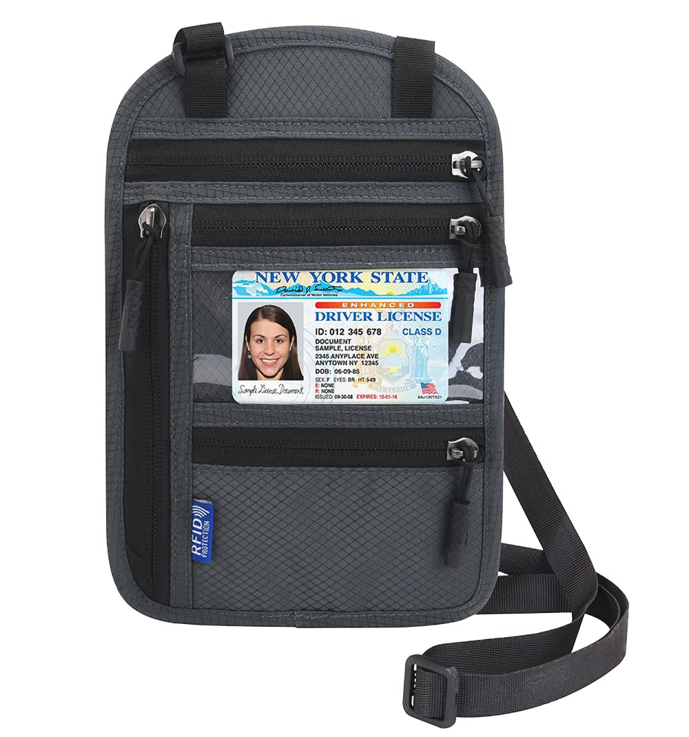 Neck Wallet Lightweight RFID Blocking Waterproof Travel Pouch for Women Men