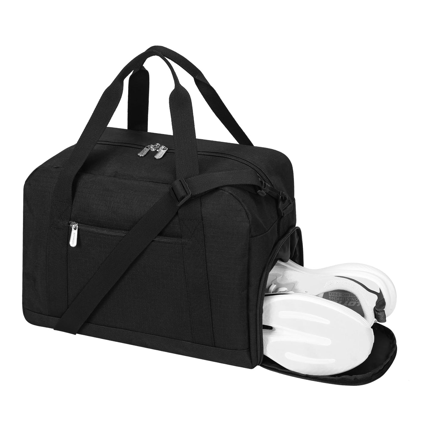 Apenze Small Gym Bag 14 inch lightweight Carry On Mini Duffel Bag with Shoe Compartment for Travel Sport - Black