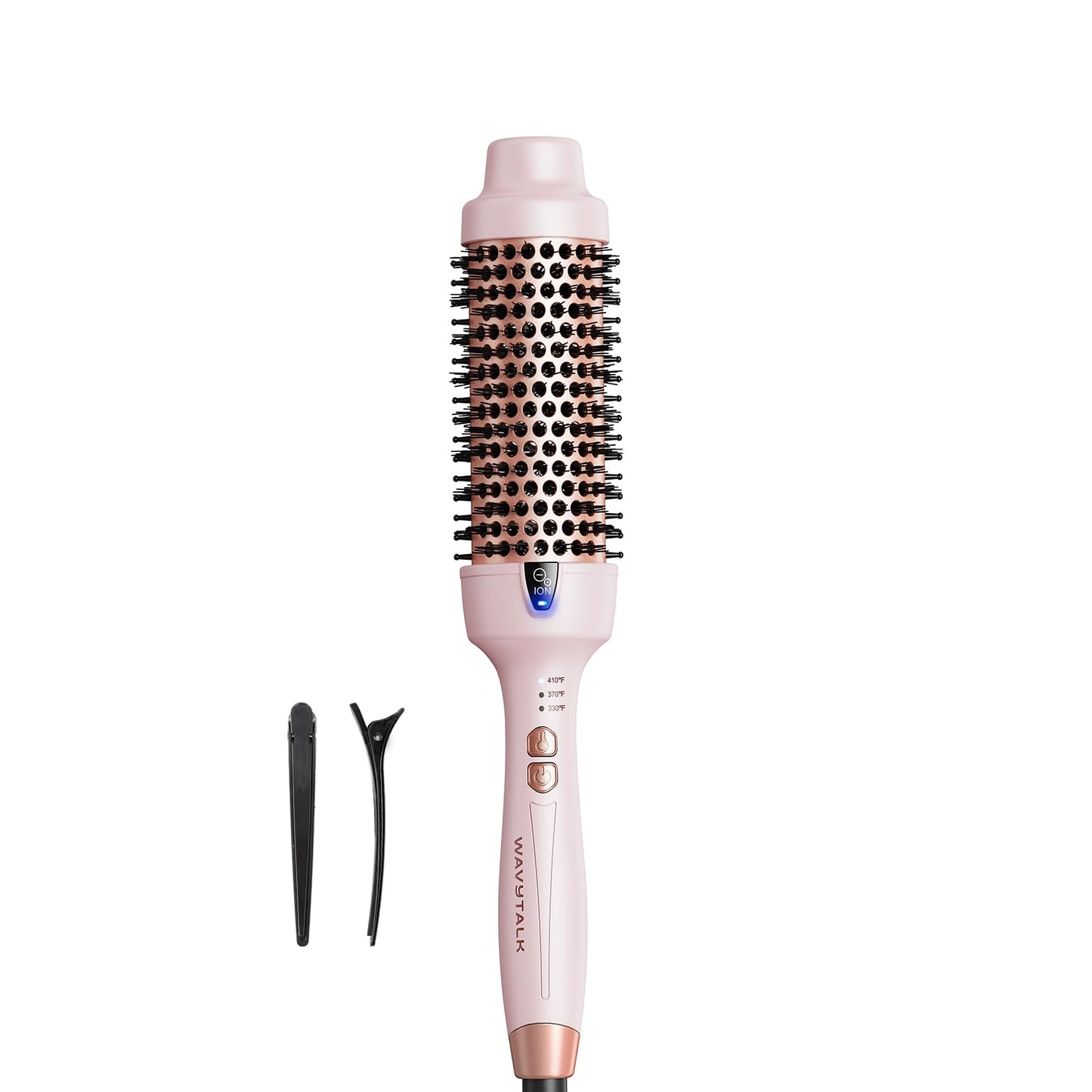 Wavytalk Updated Version Thermal Brush, 1.5 Inch Negative Ion Blowout Express Thermal Round Brush Creates Salon-Quality Blowouts, lonic Frizz Reduction Makes Hair Shinier & Smoother (Millennial Pink)