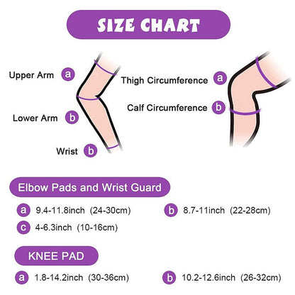 Kids Protective Gear Set Wemfg Knee Pads for Kids 7-13 Years Knee and Elbow Pads with Wrist Guards 3 in 1 for Skating Cycling Bike Rollerblading Scooter(Purple)