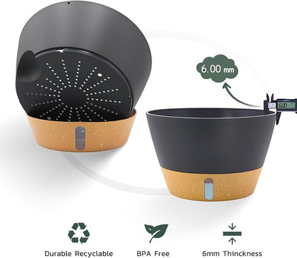 ZMTECH 12 Inch Large Hanging Planters for Outdoor Plants, 2 Pack Self Watering Hanging Planter with Visual Reservoir, Hanging Baskets for Plants Indoor with Drainage Hole and Plant Hanger(Gray)