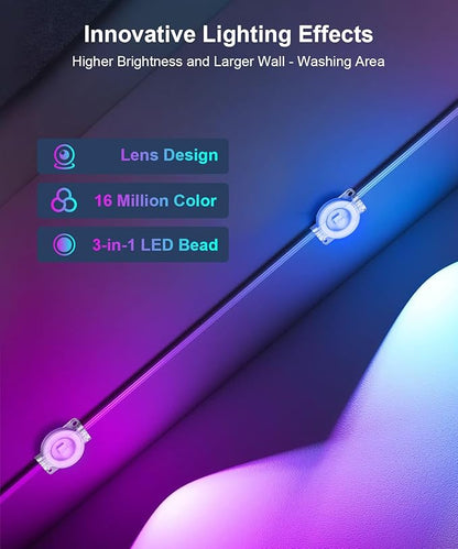 Fussion 400ft Permanent Outdoor Lights for House, 2025 Smart RGB LED Outside Lights with Remote Control, IP67 Waterproof Eternity Eaves Lighting for Christmas, Halloween, Holiday, Party, Daily