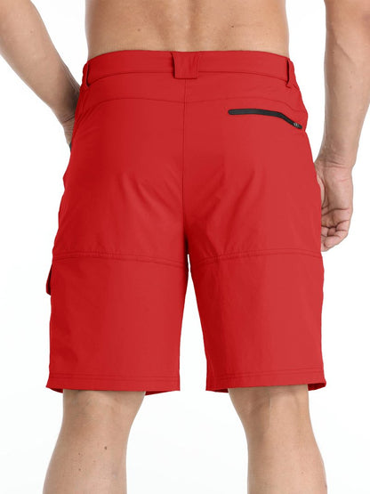 TACVASEN Mens Cargo Shorts Casual Dress Hiking Shorts Quick Dry Outdoor Waterproof Lightweight Tactical Work Fishing Travel Summer Red 38