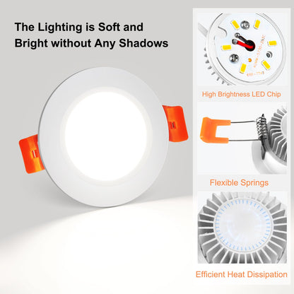 YGS-Tech Smart 3 Inch LED Recessed Lighting RGB WiFi Downlight, 5W Compatible with Alexa and Google Home, Dimmable RGB & CCT 2700-6500K Color Changing, 120V Ceiling Light with LED Driver (4 Pack)