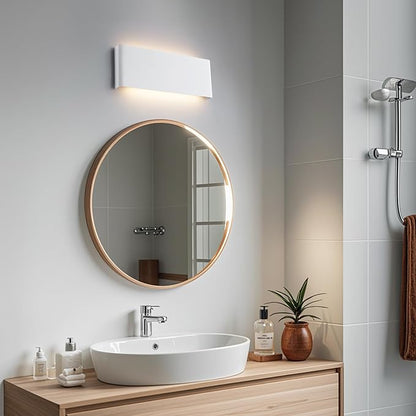 15"Modern LED vanity light,20W Dimmable 5 CCT (3000K-6500K) Adjustable Wall Lamp,Up and Down Wall Lighting,Indoor Wall Sconce for Bedroom,Staircase,Hallway,Dressing Table,1 Pack（White）