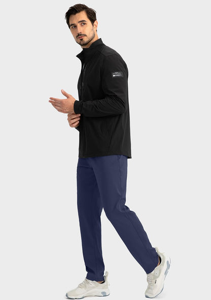 G Gradual Men's Sweatpants with Zipper Pockets Tapered Joggers for Men Athletic Pants for Workout, Jogging, Running (Navy, Medium)