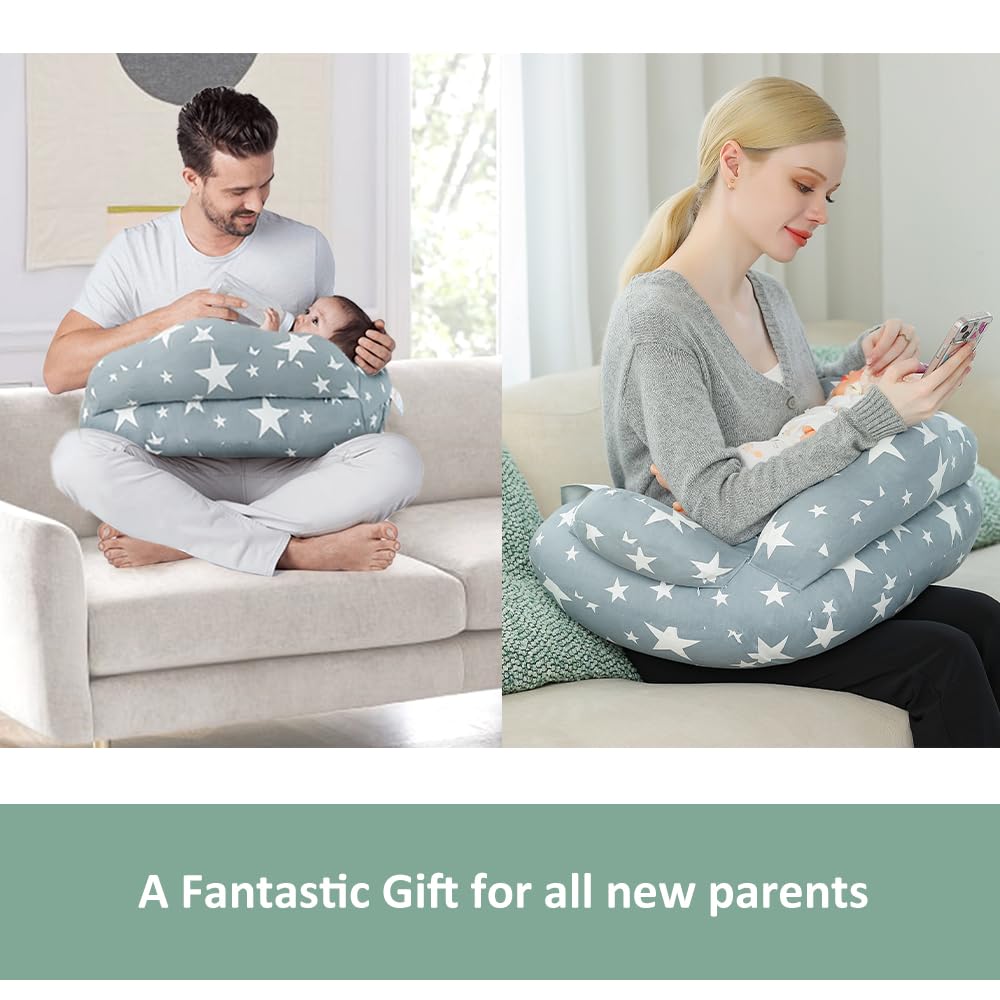 Chilling Home Nursing Pillow for Breastfeeding, Adjustable Nursing Pillow Breast Feeding Pillow Bottle Feeding More Support for Mom and Baby, Breastfeeding Essentials for Newborn,Removable Cover