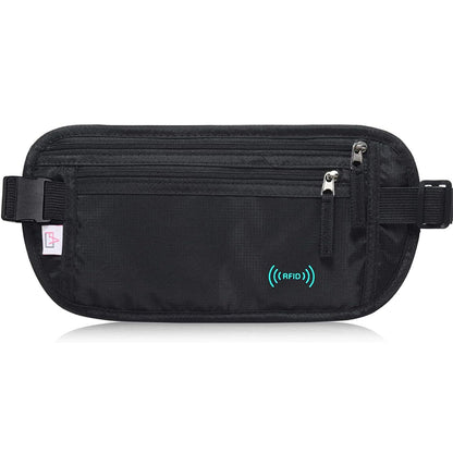 Passport Holder - Money Belt Secure Hidden Travel Wallet Undercover Fanny Pack with RFID Blocking