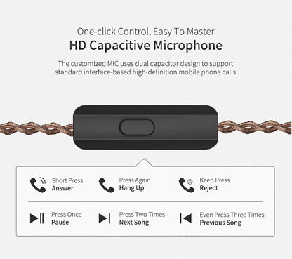 Five Driver Headphones,KZ ZS10 PRO High Fidelity Noise-Isolating Earbuds/Earphones with Detachable Cable 2Pin 0.75mm (with MIC, Purple)