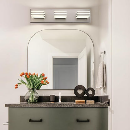 Brushed Nickel Vanity Lights for Bathroom Light Fixtures (3-Light, 20-Inch) Adjust 3 Colors Modern Bath Lighing Fixture Over Mirror LED Vanity Lighting