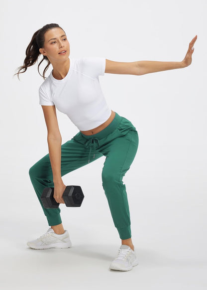 Libin Women's Joggers Pants Athletic Dance Sweatpants with Pockets Running Tapered Casual Pants for Workout,Lounge, Green S