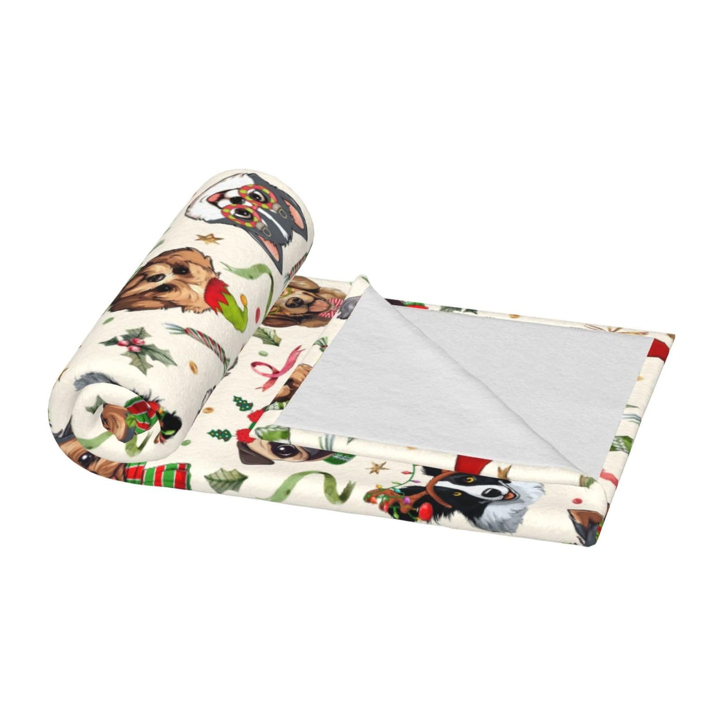 Cute Christmas Dog Head Fuzzy Throw Blanket for Women Men Girls Boys Soft Cozy Fleece Blanket for Bedroom Living Rooms Sofa Couch 50"x40"