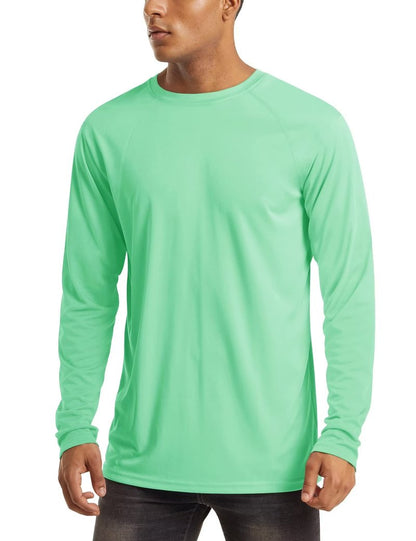 MAGCOMSEN Shirts for Men Long Sleeve Rashguard Running Quick Dry UV Protection T Shirts Sun Athletic Hiking Shirts