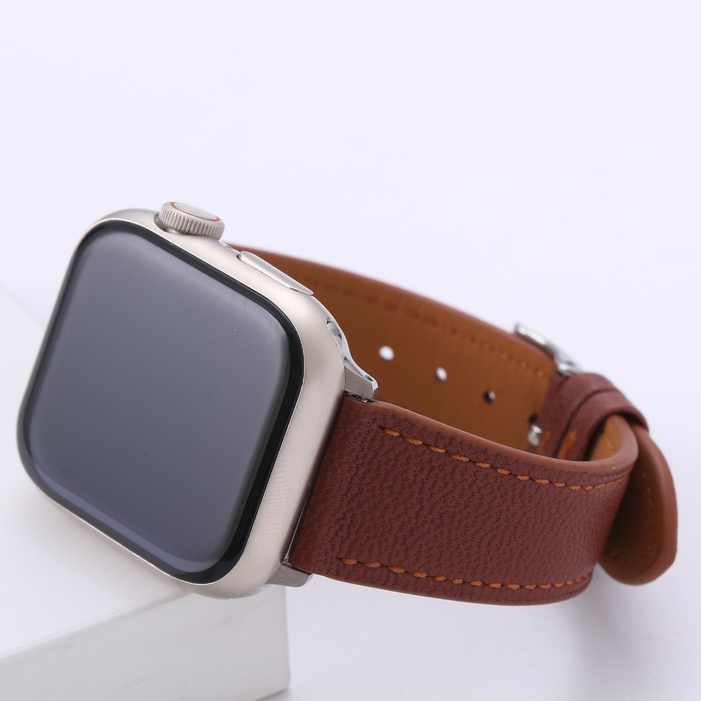 Soft French Goatskin Women's Leather Watch Band Compatible with Apple Watch 38mm 40mm 41mm 42mm 44mm 45mm 46mm 49mm, Slim Lightweight Leather Strap for iWatch Series Ultra SE11 10 9 8 7 6 5 4 3 2 1