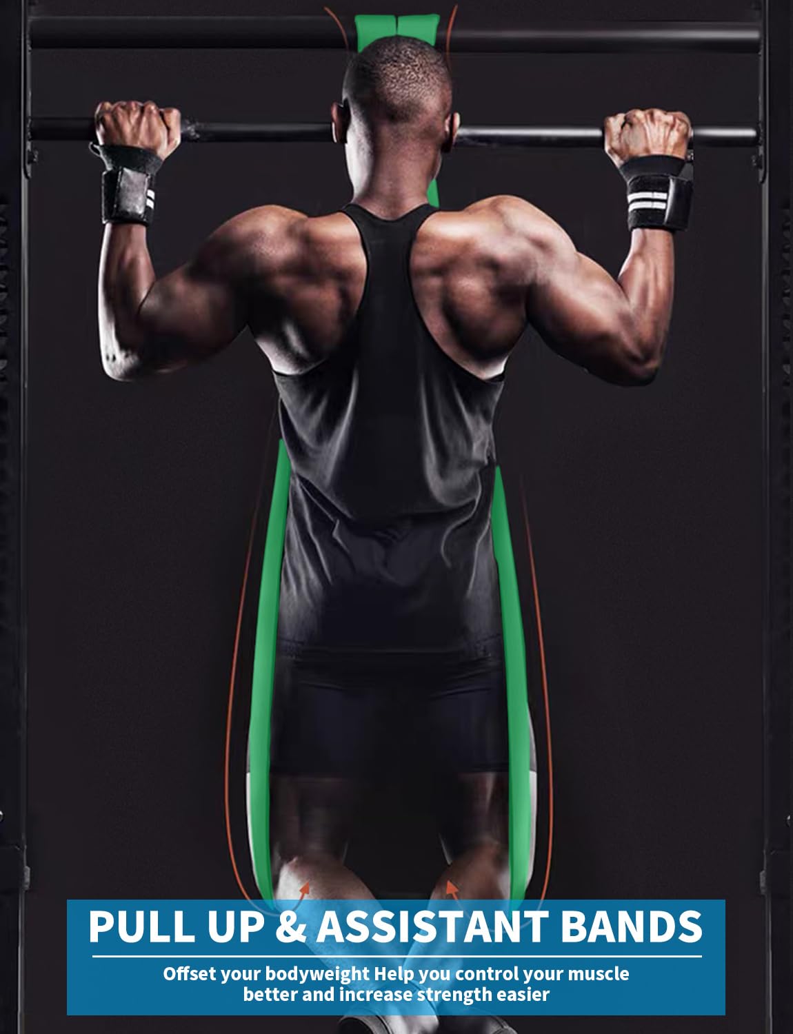 Pull Up Bands, Resistance Bands, Pull Up Assistance Bands Set for Men & Women, Exercise Workout Bands for Working Out, Body Stretching, Physical Therapy, Muscle Training