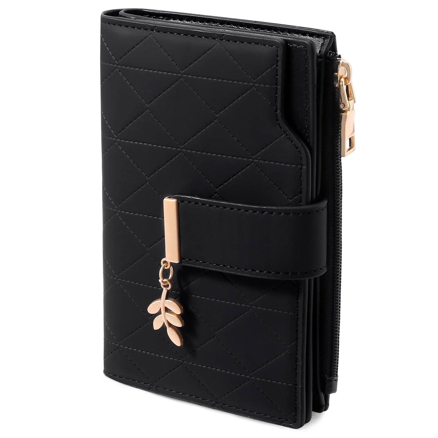 SENDEFN Wallets for Women Leather RFID Blocking Credit Card Case Holder Purse Zipper Pocket with ID Window