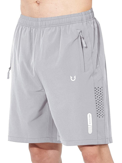 NORTHYARD Men's Athletic Running Shorts Gym Workout 7"/9"/5" Quick Dry Lightweight Sports Basketball Tennis 3 Zipper Pockets Grey 4XL