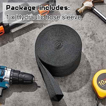 Hanaive 26 ft Nylon Hydraulic Hose Protector Sleeve Tig Torch Cable Cover Black Protective Cover Hose Sheath Hydraulic Wrap Cutting Wire Sheath Sleeve Management Wrap for Cord Tig(2.5 Inch Id)