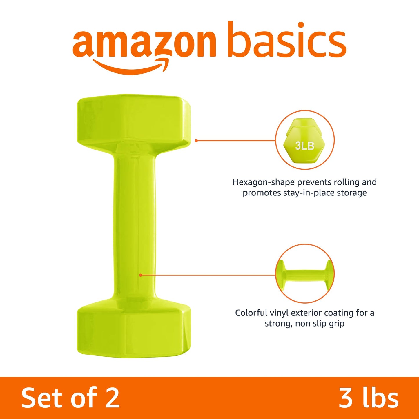 Amazon Basics Vinyl Coated Dumbbell Hand Weights