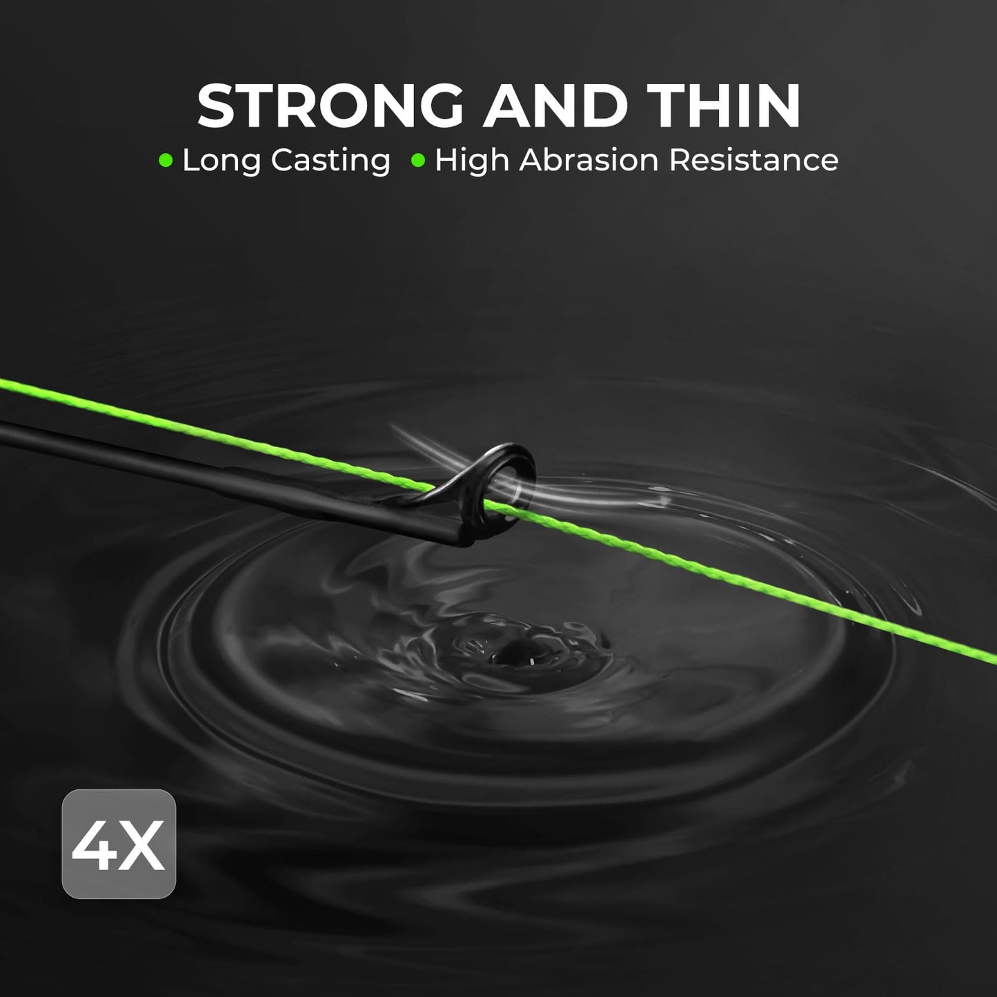 KastKing Superpower ColorShield Braided Fishing Line, Neon Green, 30LB, 300Yards, X4