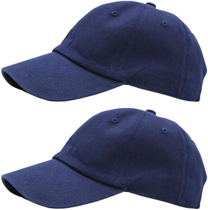 KBETHOS Classic Cotton Dad Hat Bundle Adjustable Unconstructed Plain Cap (One Size, Navy + Navy (2 Pack))
