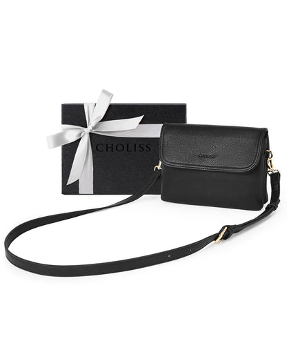 CHOLISS Small Crossbody Bags for Women, Vegan Leather Cell Phone Purse, Mini Travel Purse with Adjustable Strap