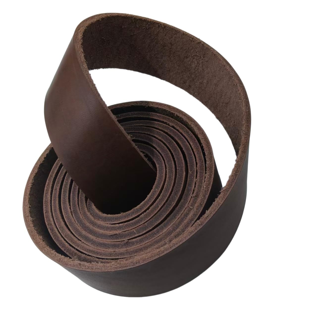 Premium Leather Strap, Brown Genuine Leather Strips, Heavy-Duty Leather Strip 4-5 Millimeters Thick (10-12.5 Ounces), Full Grain Leather Strips for Crafts (Brown 2.36"× 72")
